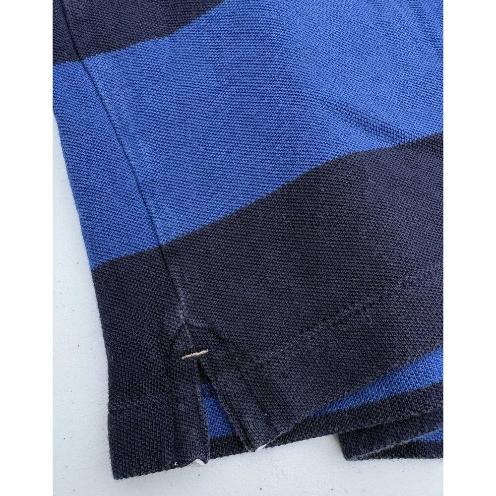 Banana Republic Polo Shirt Men’s XL Blue Rugby Stripe Short Sleeve